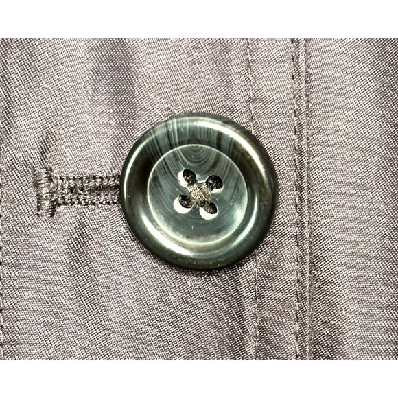 Lands End Womens Trench Coat Mid Length Plaid Lining Navy Blue Size XS 2-4 - Picture 7 of 14